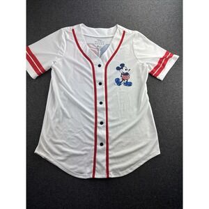 Disney Mickey Mouse #28 Womens Baseball Jersey Shirt Top Size XXL (19) Patriotic